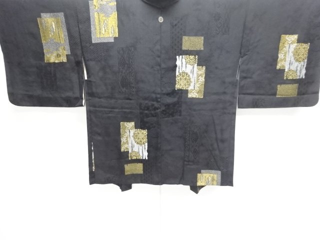 JAPANESE ANTIQUE HAORI / TAISHO ROMAN STYLE / WOVEN FLOWER